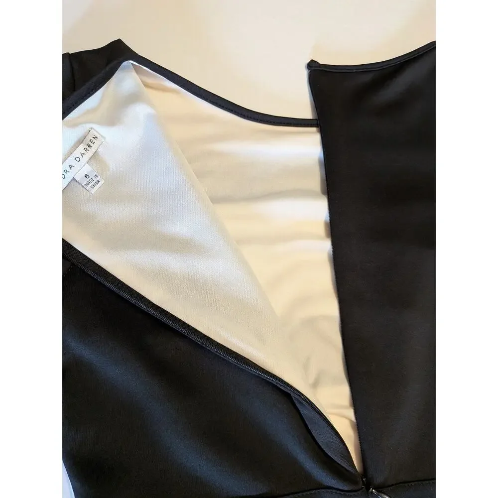 Vintage Sandra Darren BLK & Cream dress
